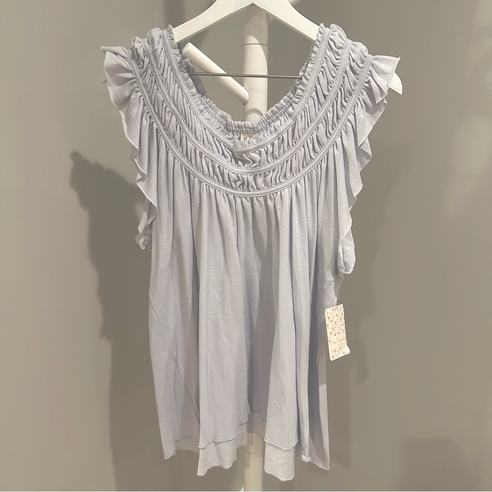 We The Free Coconut Gathered Top
